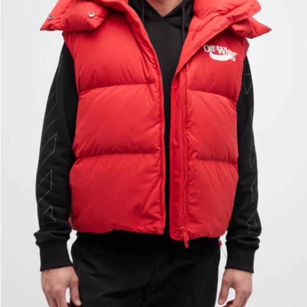 Off-White Red Puffer Vest